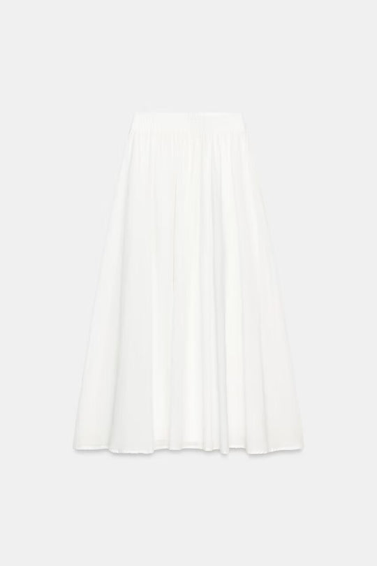Damen Weicher A-Linien-Midirock mit elastischem Gummibund und fließender Chiffon‑Optik Nord Taschen