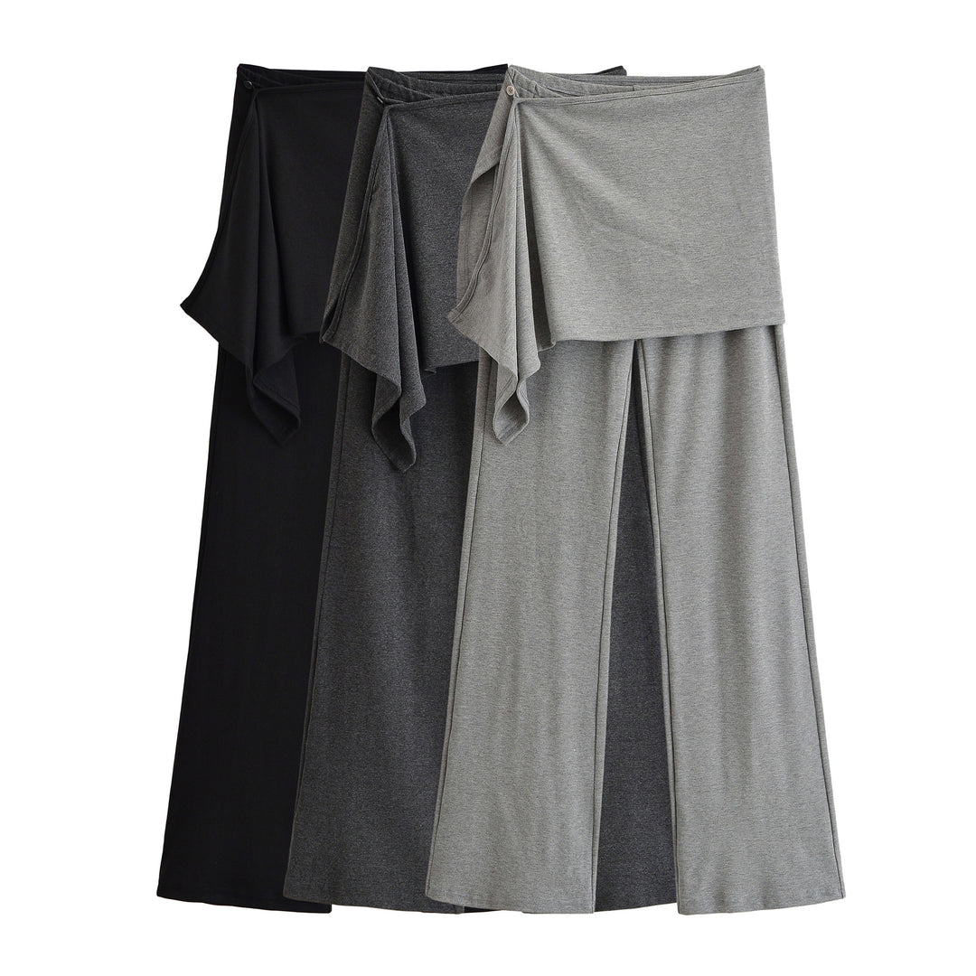 Damen Palazzo‑Hose mit Wickelrock‑Detail und weitem Bein Nord Taschen
