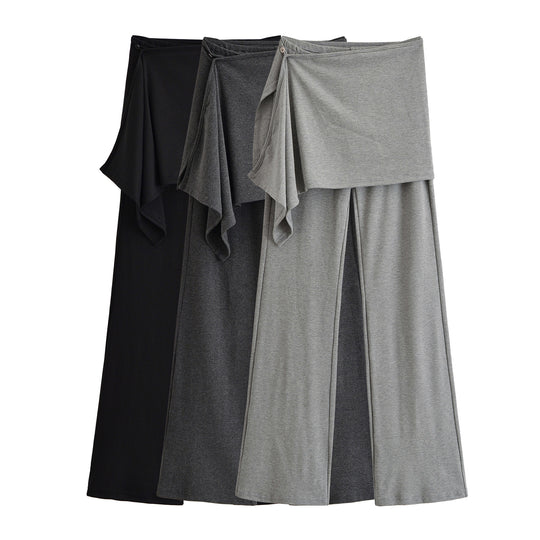 Damen Palazzo‑Hose mit Wickelrock‑Detail und weitem Bein Nord Taschen