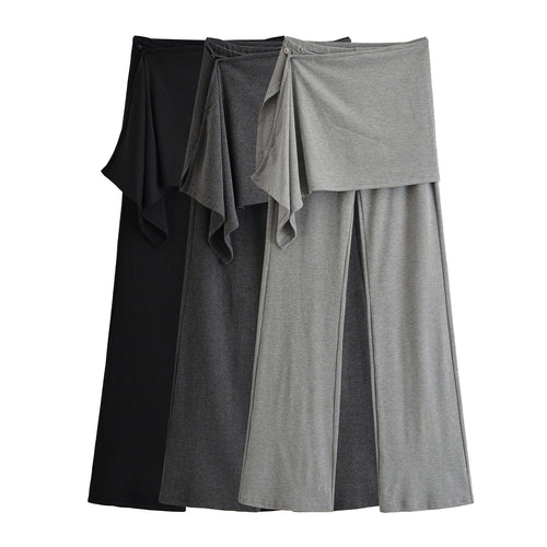 Damen Palazzo‑Hose mit Wickelrock‑Detail und weitem Bein Nord Taschen