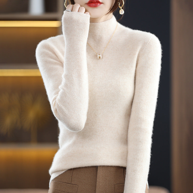 Damen Schmaler Kurzrollkragenpullover in kuscheliger Kaschmir‑Optik mit feiner Rippenstruktur Nord Taschen