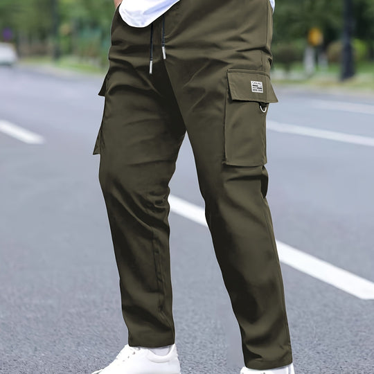 Herren Cargohose konisch zulaufend im Joggerstil mit Tunnelzug, Klappfächern & D‑Ring Nord Taschen