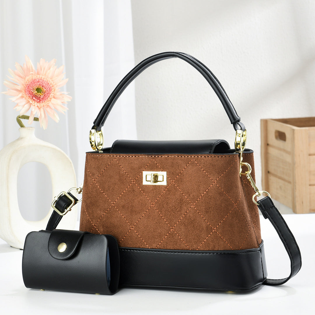Damen elegante Handtasche mit luxuriösem Steppdesign und abnehmbarer Clutch Nord Taschen
