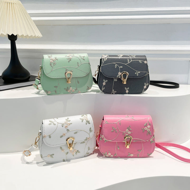 Damen Schultertasche mit exquisitem Floral-Design und hochwertiger Schnappverschlusstechnik Nord Taschen