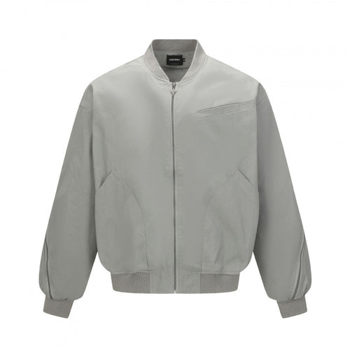 Unisex Boxy-Bomberjacke mit durchgehendem Reißverschluss, geripptem Saum und Brust‑Welttasche Nord Taschen