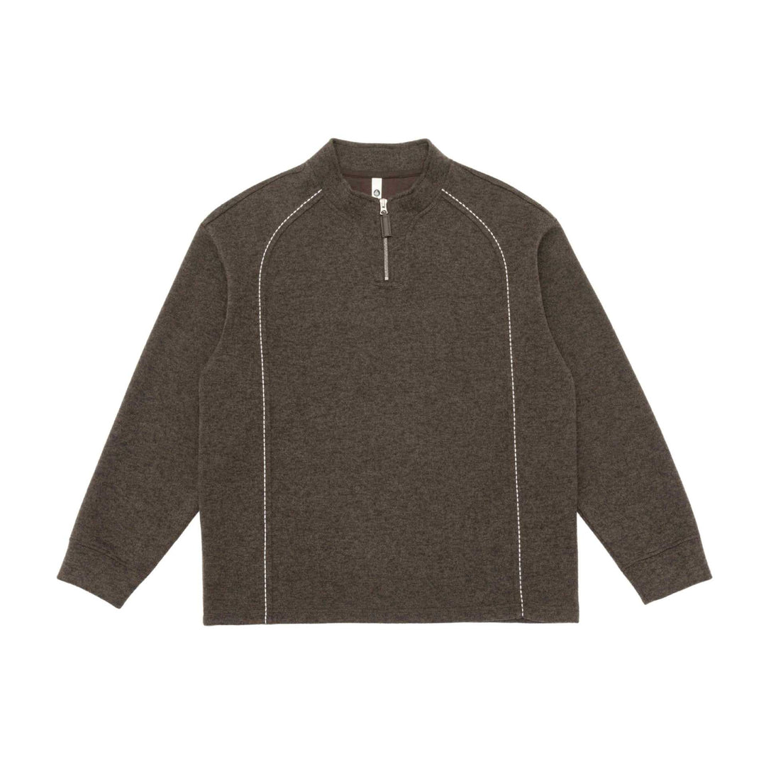 Herren Halbzip-Sweatshirt mit Stehkragen und Kontrastnaht Nord Taschen