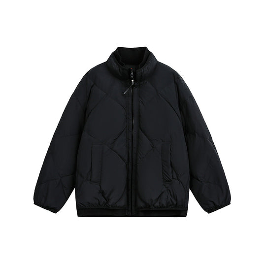 Unisex Boxy gesteppte Winterjacke mit Stehkragen und Rippbündchen Nord Taschen