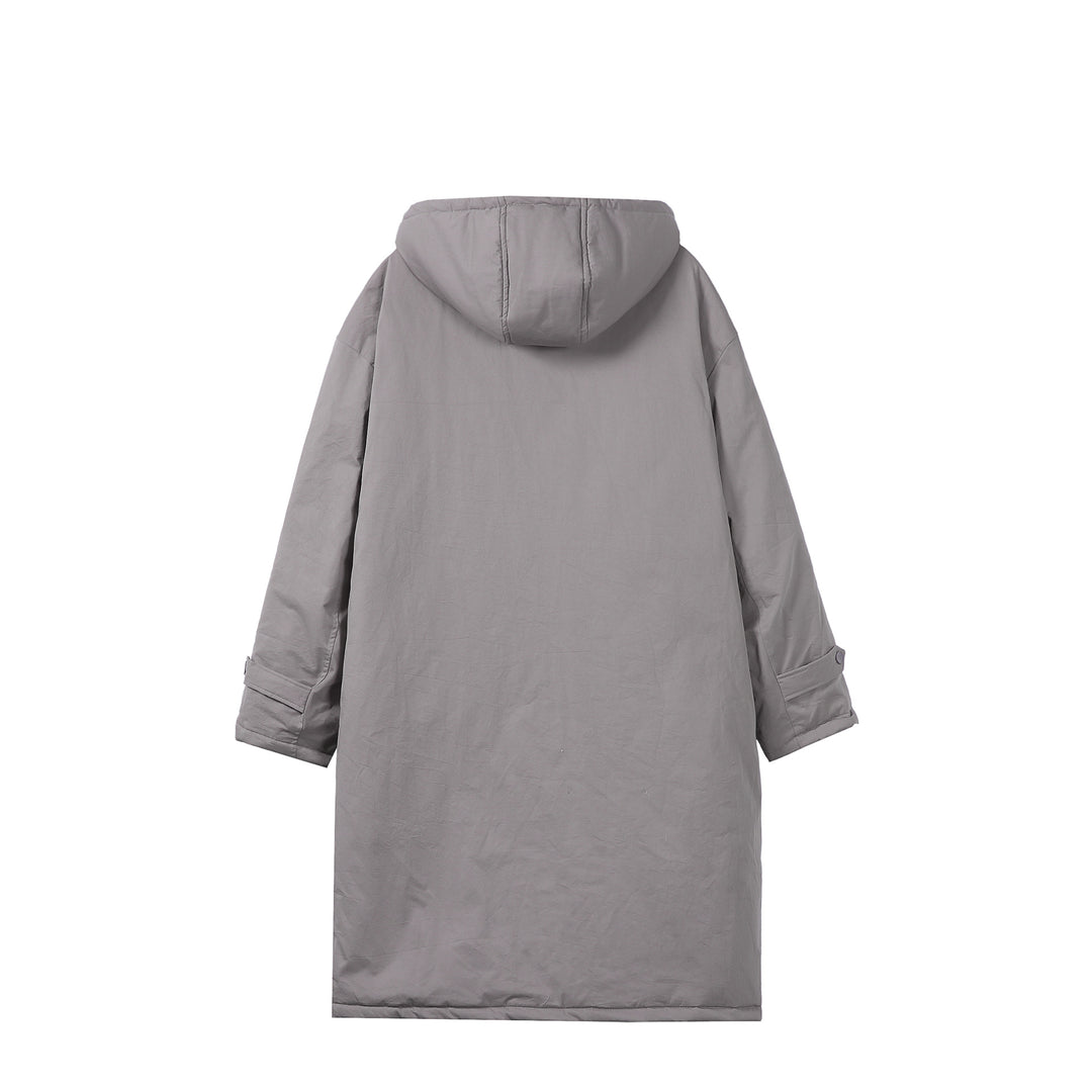 Damen Lange gefütterte Thermo-Parka im Oversize-Schnitt mit verdeckter Front Nord Taschen