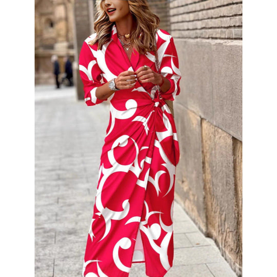 Frauen Elegantes Wrap Kleid Nord Taschen