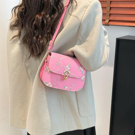 Damen Schultertasche mit exquisitem Floral-Design und hochwertiger Schnappverschlusstechnik Nord Taschen