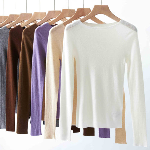 Damen Feiner Langarm-Feinstrickpullover mit U-Boot-Ausschnitt und figurbetonter Passform Nord Taschen