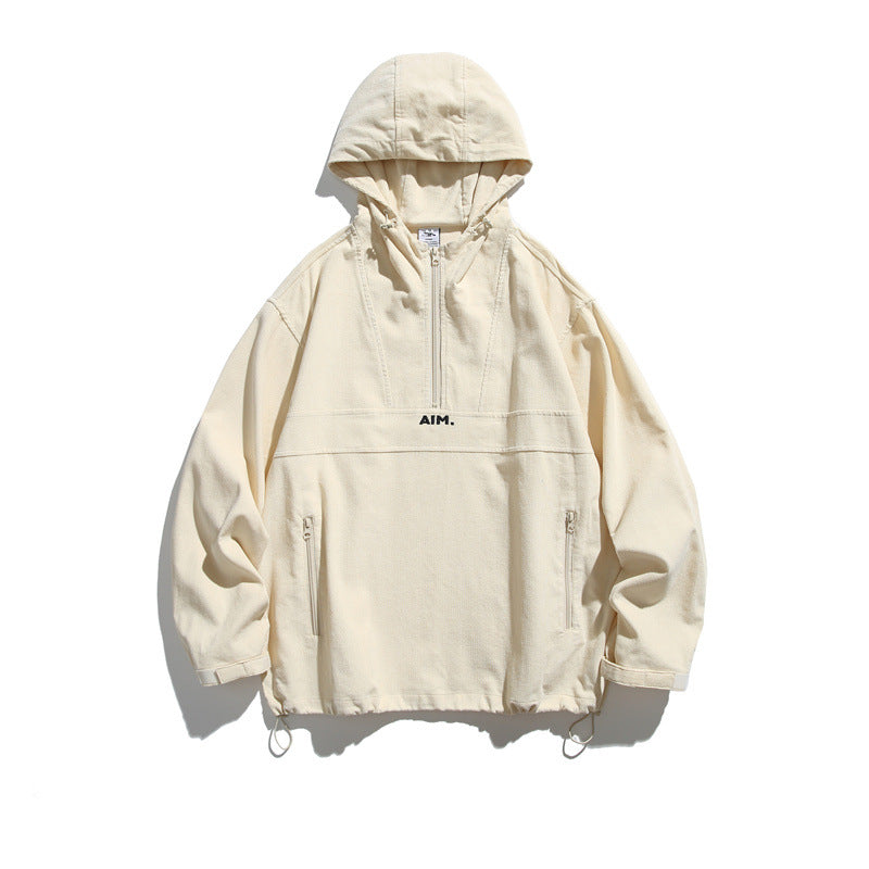 Unisex Oversize Kapuzen-Anorak mit Halbzip, Tunnelzug und Reißverschlusstaschen Nord Taschen