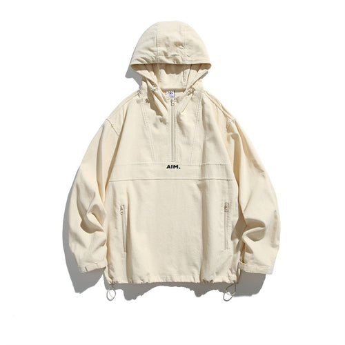 Unisex Oversize Kapuzen-Anorak mit Halbzip, Tunnelzug und Reißverschlusstaschen Nord Taschen