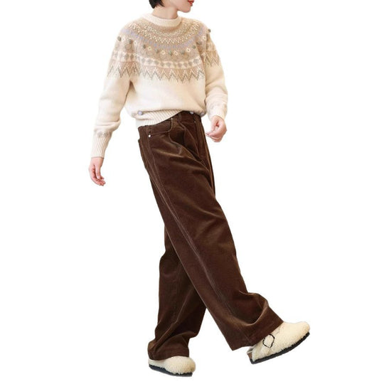 Damen Weit geschnittene Cordhose Nord Taschen