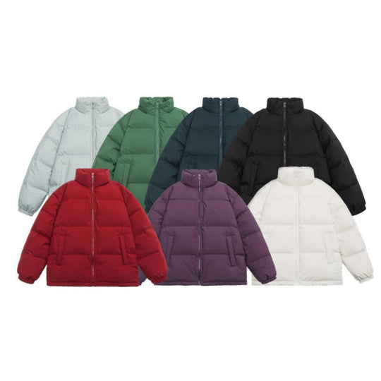 Unisex Oversize Stepp-Winterjacke mit Stehkragen, durchgehendem Reißverschluss und elastischen Bündchen Nord Taschen