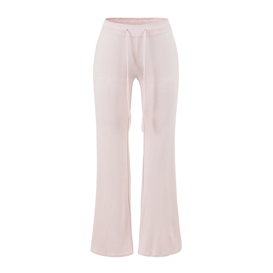 Damen Fließende Jersey-Hose mit hohem Bund, Kordelzug und ausgestelltem Bein Nord Taschen