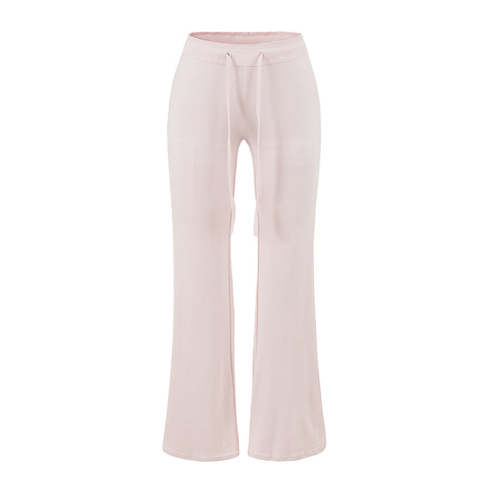 Damen Fließende Jersey-Hose mit hohem Bund, Kordelzug und ausgestelltem Bein Nord Taschen