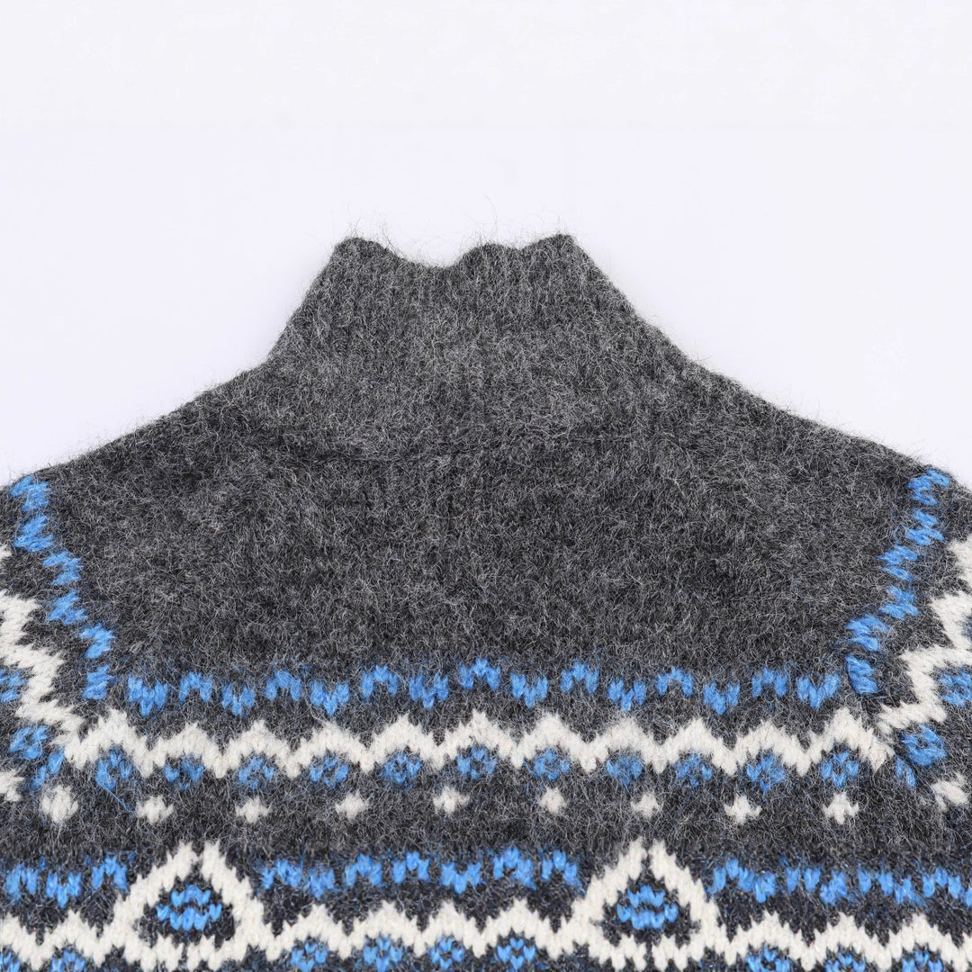 Damen Strick-Cardigan mit Norwegermuster und hohem Rollkragen Nord Taschen