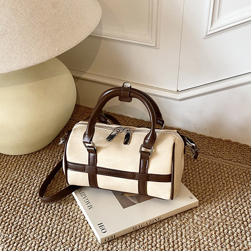 Damen modische Handtasche mit strukturiertem Denim und Lederdetails Nord Taschen