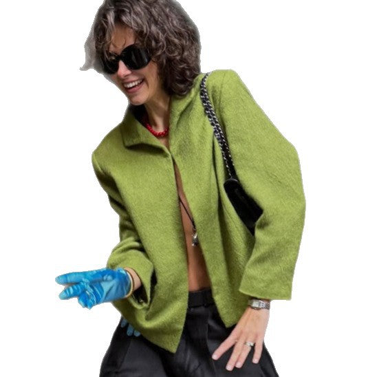 Damen Kurzblazer aus strukturiertem Bouclé mit kastiger Silhouette Nord Taschen