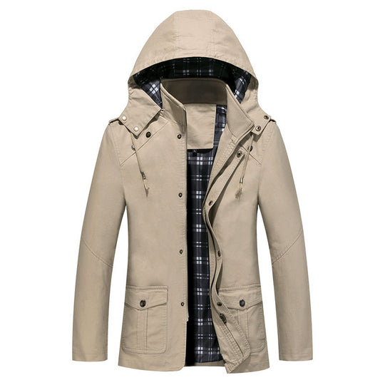 Herren Robuste Parkajacke mit verstellbarer Kapuze Nord Taschen