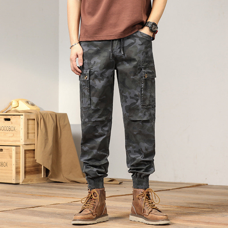 Herren taktische Cargojoggerhose im Camouflage‑Look mit Tunnelzugbund, verstärkten Knien und Bündchenabschlüssen Nord Taschen