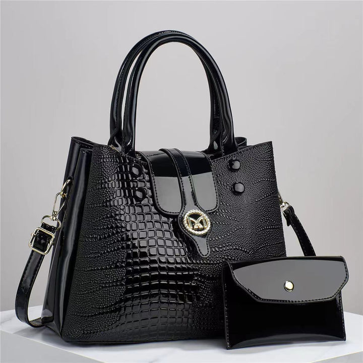 Damen elegante Handtasche mit Krokodilstruktur und abnehmbarer Clutch Nord Taschen