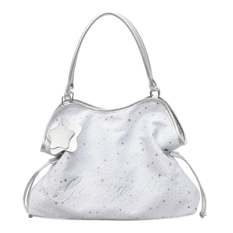 Damen Freizeit Hobo-Tasche aus geschmeidigem Kunstleder mit funkelndem Sternendesign Nord Taschen