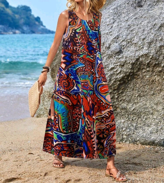 Damen Maxikleid mit einzigartigen Schmetterlingsdruck
