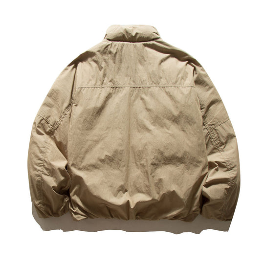 Herren Boxy wattierte Feldjacke mit hohem Stehkragen und Cargo‑Taschen Nord Taschen