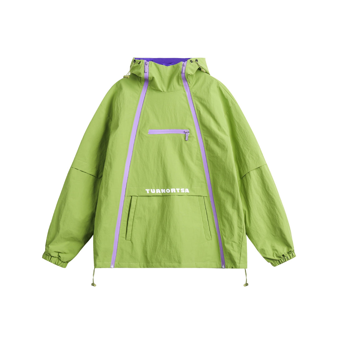 Unisex Technischer Oversize Anorak mit Kapuze, Zipperdetails und Kängurutasche Nord Taschen