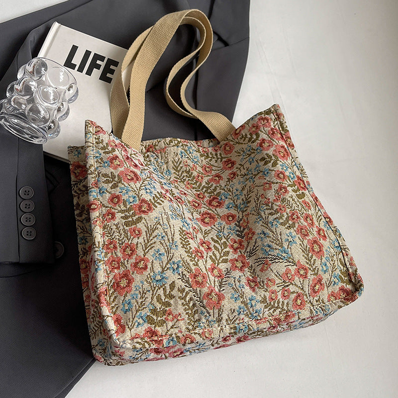 Damen tote Tasche mit floralem Stickdesign und stabilen Henkeln Nord Taschen