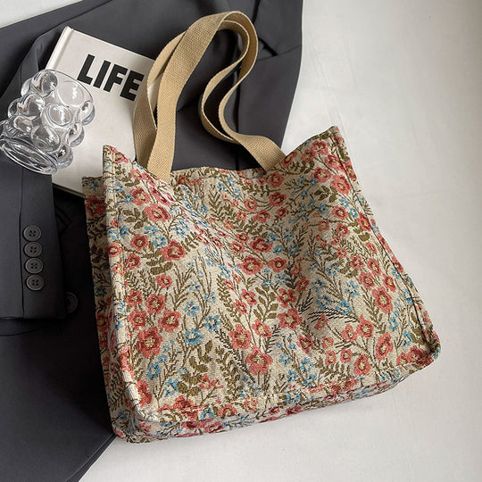 Damen tote Tasche mit floralem Stickdesign und stabilen Henkeln Nord Taschen