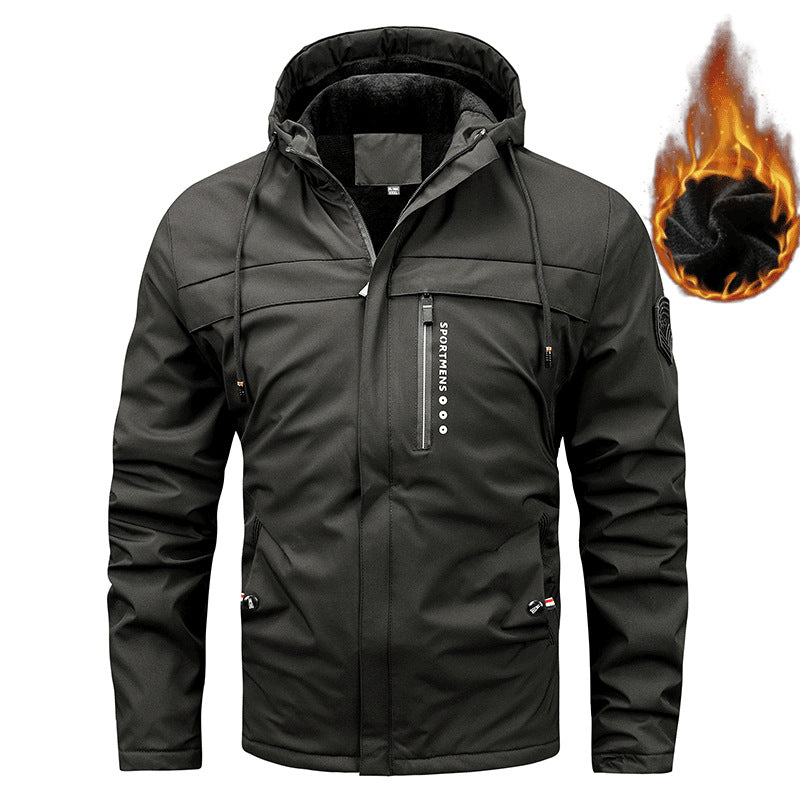 Herren  gepolsterte Softshell-Thermojacke mit Kapuze und kuscheligem Fleecefutter Nord Taschen