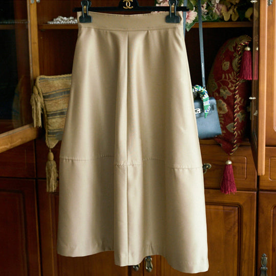 Damen Midirock aus veganem Leder mit hoher Taille und gestufter A‑Linie Nord Taschen
