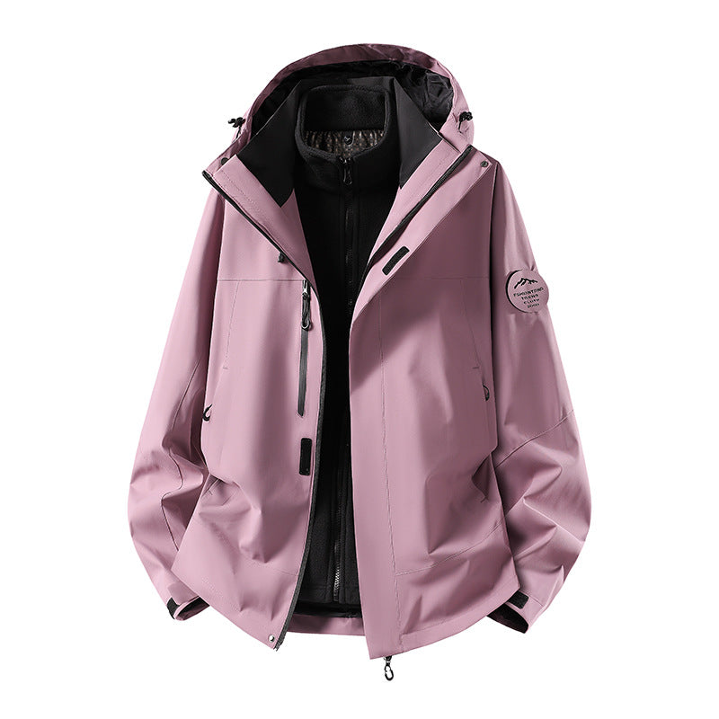 Herren zweilagige Softshell-Outdoorjacke mit herausnehmbarem Fleecefutter und verstellbarer Kapuze Nord Taschen