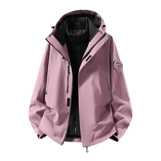 Herren zweilagige Softshell-Outdoorjacke mit herausnehmbarem Fleecefutter und verstellbarer Kapuze Nord Taschen