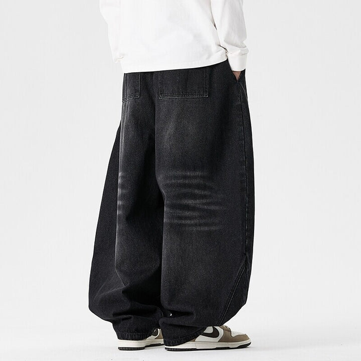 Herren extremweit geschnittene Baggy-Jeans mit tiefem Schritt und ballonförmigem Saum Nord Taschen