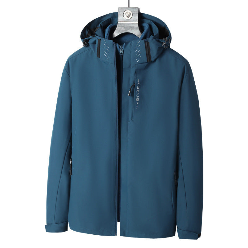 Herren Softshell Outdoorjacke mit wasserdichter Membran, abnehmbarer Kapuze und verdecktem Reißverschluss Nord Taschen