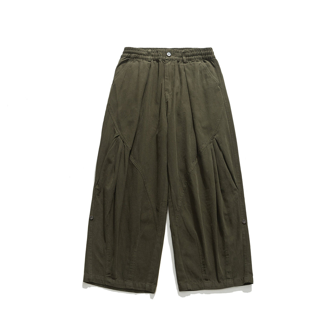 Damen weite Utility-Cargohose mit Gummibund und dekorativen Falten Nord Taschen