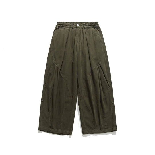 Damen weite Utility-Cargohose mit Gummibund und dekorativen Falten Nord Taschen