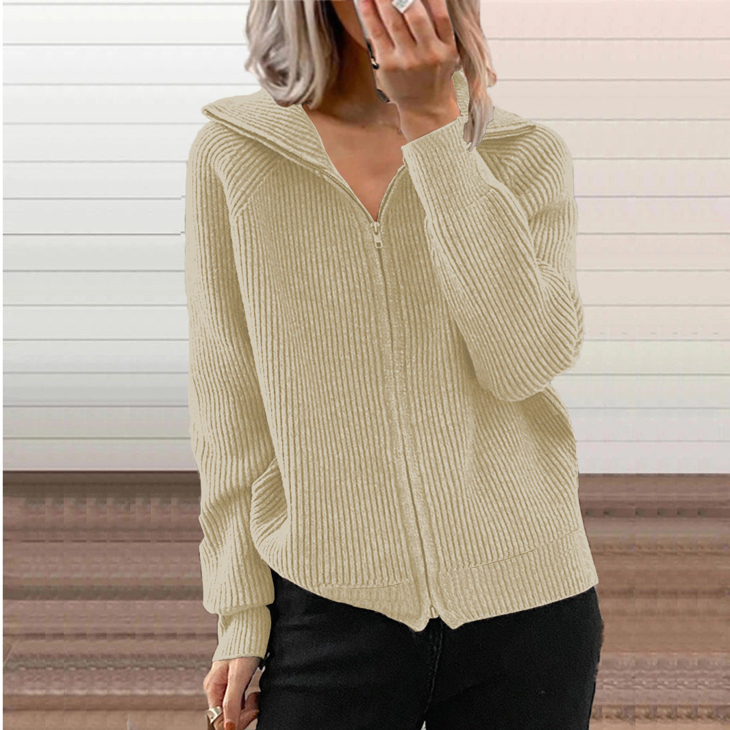 Damen Modische Strickjacke mit Kapuze Nord Taschen