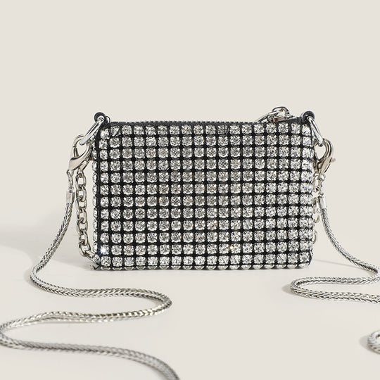 Damen Clutch-Tasche mit funkelnden Pailletten und eleganter Kettenverzierung Nord Taschen