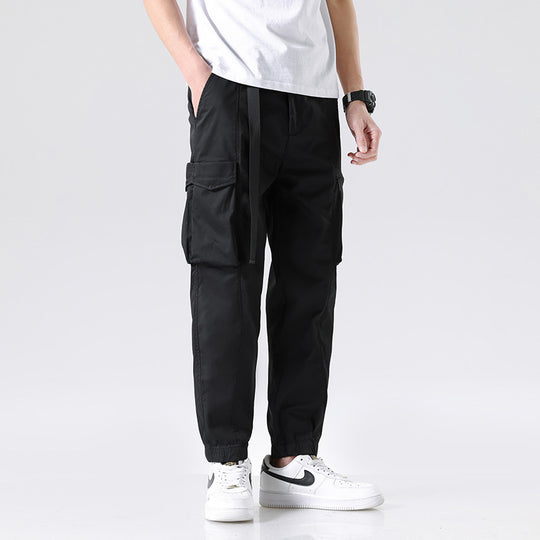 Herren Leichte Utility-Cargohose im Joggerstil mit integriertem Gürtelband und Reißverschlusstaschen Nord Taschen