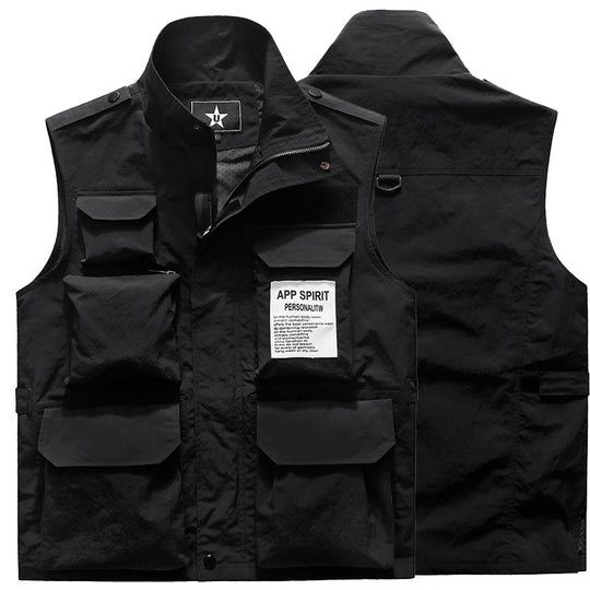 Herren Multifunktionale Utility‑Weste mit Mehrfach‑Taschen und Stehkragen Nord Taschen