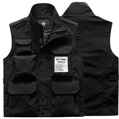 Herren Multifunktionale Utility‑Weste mit Mehrfach‑Taschen und Stehkragen Nord Taschen