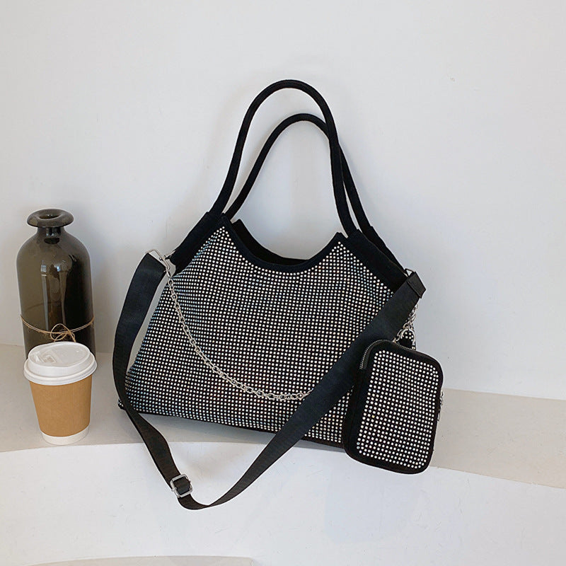 Damen modische Handtasche mit funkelnden Strassverzierungen Nord Taschen