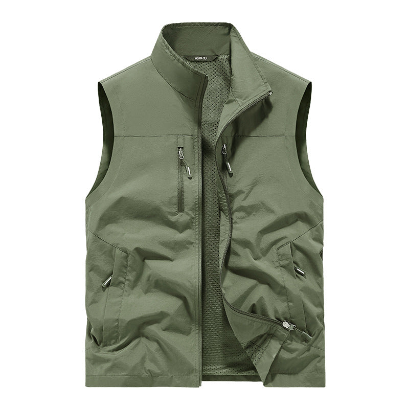 Herren Leichte Outdoorweste mit Mesh-Innenfutter und Multifunktionstaschen Nord Taschen
