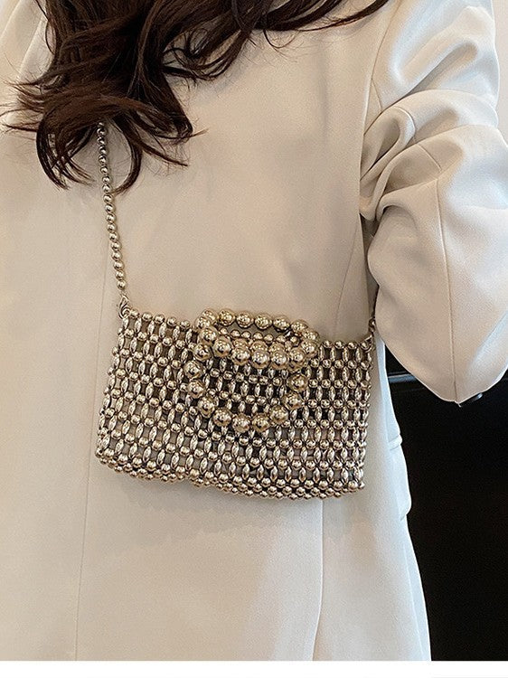 Damen Perlenhandtasche mit elegantem Design und abnehmbarem Schulterriemen Nord Taschen