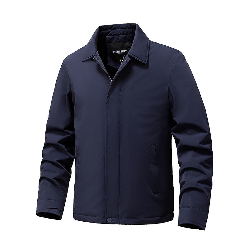 Herren Leichte wasserabweisende Übergangsjacke mit verdecktem Reißverschluss und Hemdkragen Nord Taschen